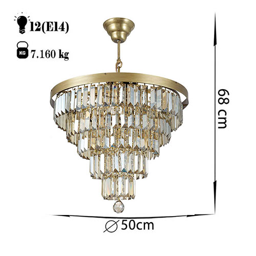 Modern Antique Crystal Chandelier Light - dimensions