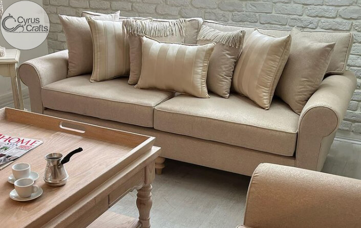 beige Lawson-style sofa-set