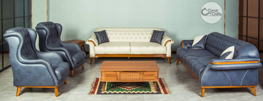 cinereous leatherette sofa set