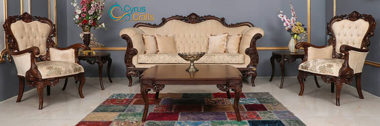 Durable Handmade Wooden sofa set with coffee table