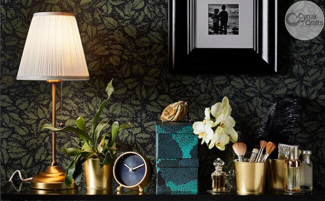 luxe brass table lamp - dark background