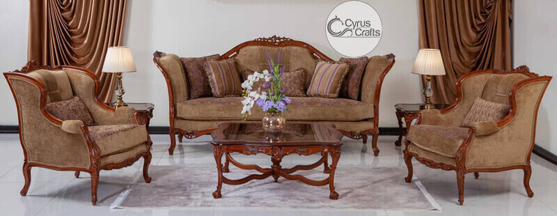 royal brown woodcarving sofa set