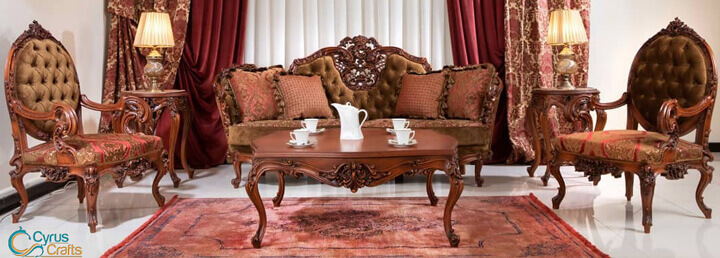 classic floral woodcarving sofa set