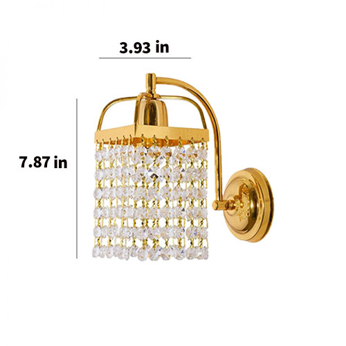 Golden Crystal Wall Light Sconce - dimensions