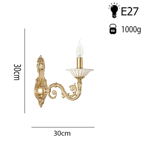 Gold Brass Wall Sconce Light - dimensions