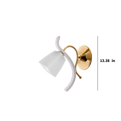 Golden and white Wall Sconce Light - dimensions
