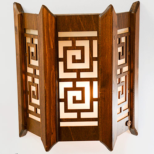 Wood Wall Sconce Art Deco Wall Light - details