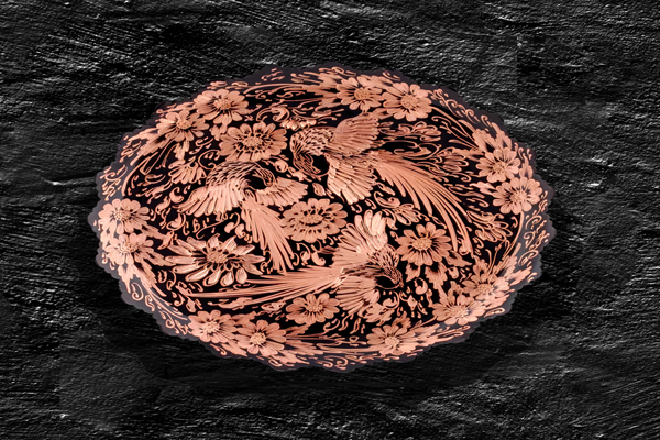 Modern engraving decorative plate made from copper