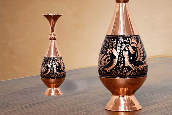 handmade modern engraving vase made of copper