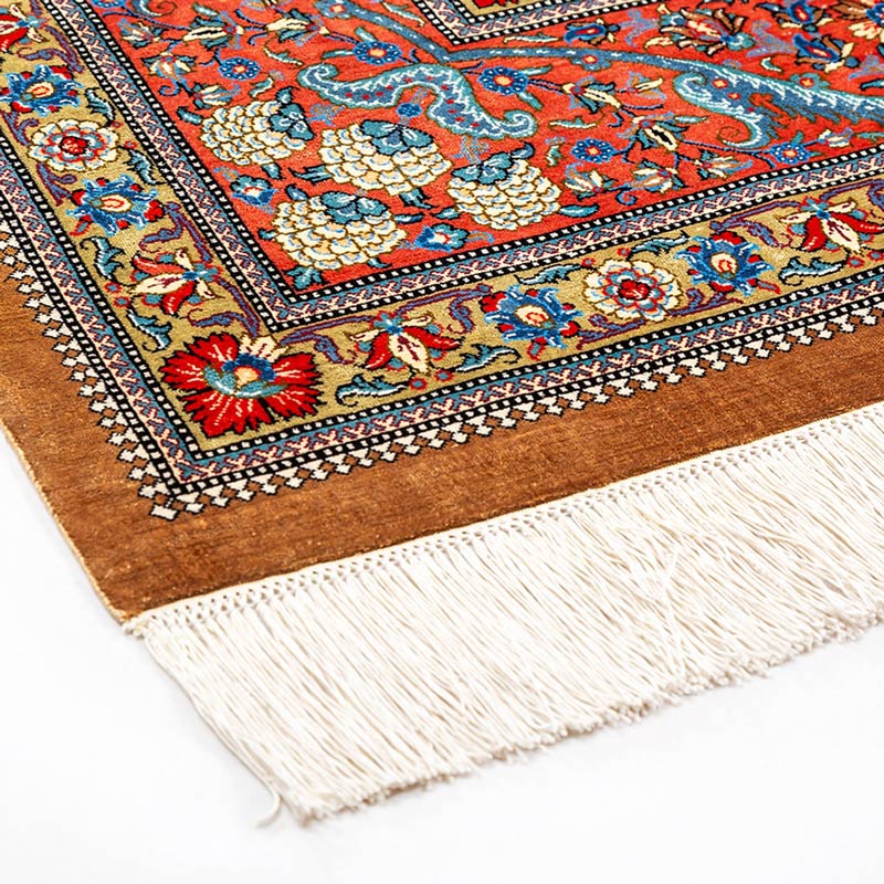 all silk Persian rug's fringe