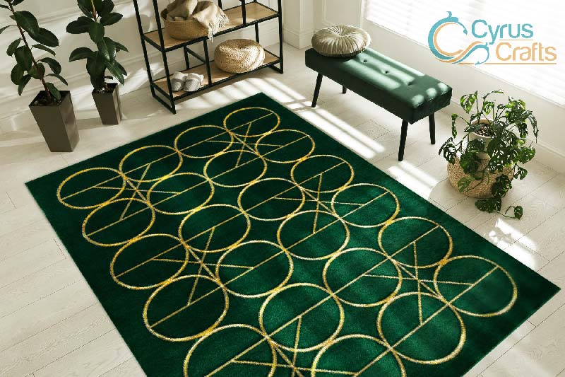 emerald green rug