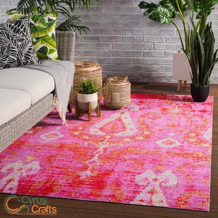fluffy pink rug