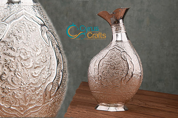 special decorative vase like a fish. It is fully handmade from brass and silver coating