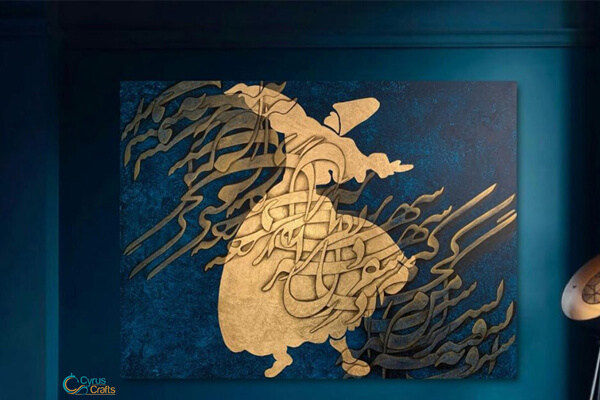 calligraphy wall art in office interior design