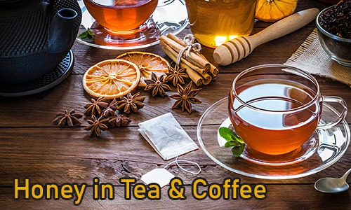 Honey in tea and coffee